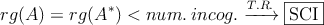 rg(A)=rg(A^*) < num. \: incog. \xrightarrow{T.R.}  \fbox{SCI}