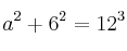 a^2 +6^2=12^3 