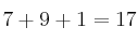 7+9+1=17