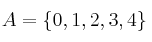 A=\{0,1,2,3,4 \}