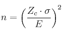 n=\left( \frac{Z_c \cdot \sigma}{E} \right)^2 n=\left( \frac{Z_c \cdot \sigma}{E} \right)^2