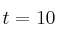 t=10
