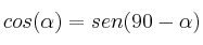 cos (\alpha) = sen (90 - \alpha)