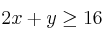 2x+y \geq 16