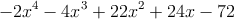 -2x^4-4x^3+22x^2+24x-72