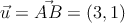 \vec{u}=\vec{AB}=(3,1)