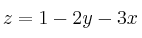 z=1-2y-3x
