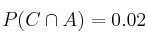 P(C \cap A)=0.02