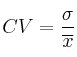 CV=\frac{\sigma}{\overline{x}}
