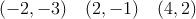 (-2,-3) \quad (2,-1) \quad (4,2)