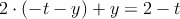 2 \cdot (-t-y) + y = 2-t