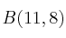 B(11,8)