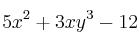  5 x^2 + 3 x  y^3 - 12