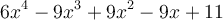 6x^4-9x^3+9x^2-9x+11