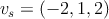 \vect{v_s} = (-2, 1, 2)