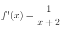 f\textsc{\char13}(x)=\frac{1}{x+2} f\textsc{\char13}(x)=\frac{1}{x+2}
