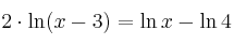 2 \cdot \ln (x-3) = \ln x - \ln 4