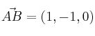 \vec{AB} =\left( 1,-1,0 \right) \vec{AB} =\left( 1,-1,0 \right)