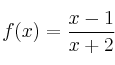 f(x)=\frac{x-1}{x+2}