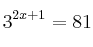 3^{2x+1} = 81