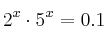 2^x \cdot 5^x = 0.1