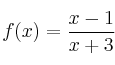 f(x) = \frac{x-1}{x+3}