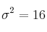 \sigma^2 = 16