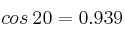 cos \:  20 = 0.939