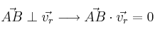 \vec{AB} \perp \vec{v_r} \longrightarrow \vec{AB} \cdot \vec{v_r} = 0 \vec{AB} \perp \vec{v_r} \longrightarrow \vec{AB} \cdot \vec{v_r} = 0