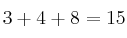 3+4+8 = 15
