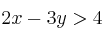 2x - 3y > 4