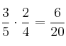 \frac{3}{5} \cdot \frac{2}{4}=\frac{6}{20} \frac{3}{5} \cdot \frac{2}{4}=\frac{6}{20}