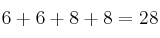 6+6+8+8=28