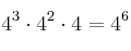   4^3 \cdot 4^2 \cdot 4 = 4^6