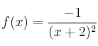 f(x) = \frac{-1}{(x+2)^2} f(x) = \frac{-1}{(x+2)^2}