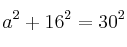 a^2+16^2=30^2