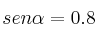 sen \alpha = 0.8