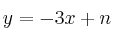 y = -3x + n