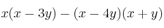 x (x-3y) - (x-4y) (x+y)