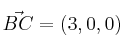 \vec{BC}=(3,0,0)