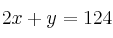 2x+y=124