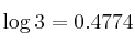 \log{3} = 0.4774