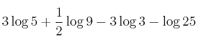 3 \log{5}+\frac{1}{2} \log{9} - 3 \log{3} - \log{25}