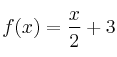  f(x) = \frac{x}{2} + 3 