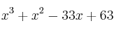 x^3+x^2-33x+63