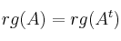 rg(A) = rg(A^t)