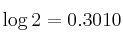 \log{2} = 0.3010