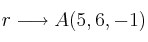 r \longrightarrow A(5,6,-1)