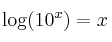 \log(10^x) = x