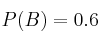 P(B)=0.6